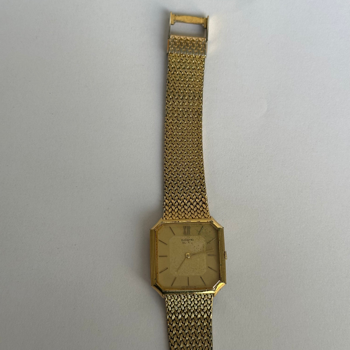 Seiko Unisex Quartz 5930-5209 Octogonal Dial mosaico Junio 1980 RARO