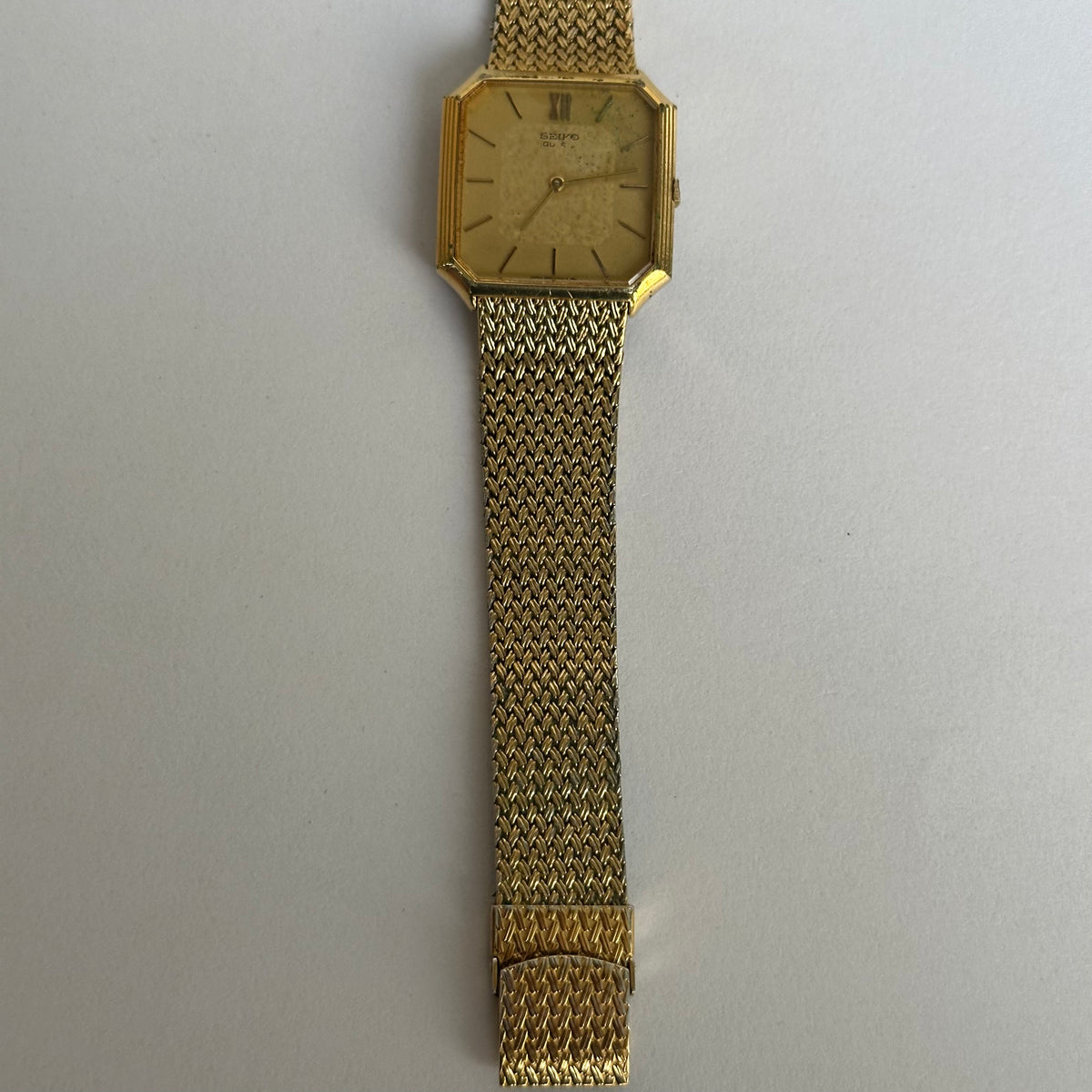 Seiko Unisex Quartz 5930-5209 Octogonal Dial mosaico Junio 1980 RARO