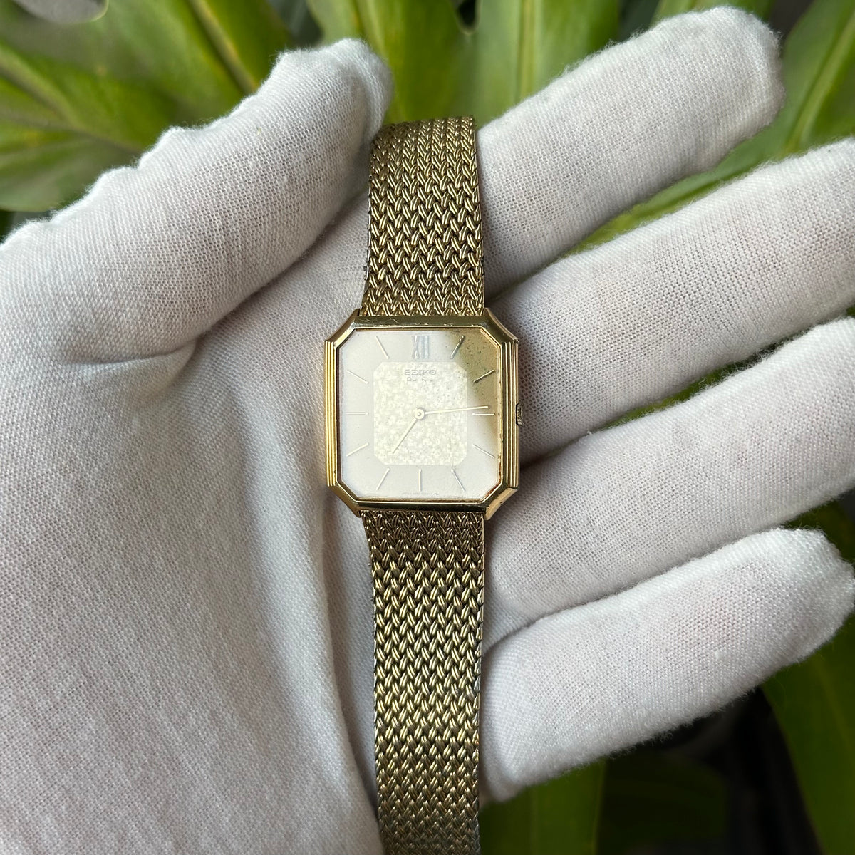 Seiko Unisex Quartz 5930-5209 Octogonal Dial mosaico Junio 1980 RARO