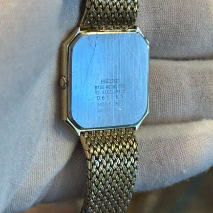 Seiko Unisex Quartz 5930-5209 Octogonal Dial mosaico Junio 1980 RARO