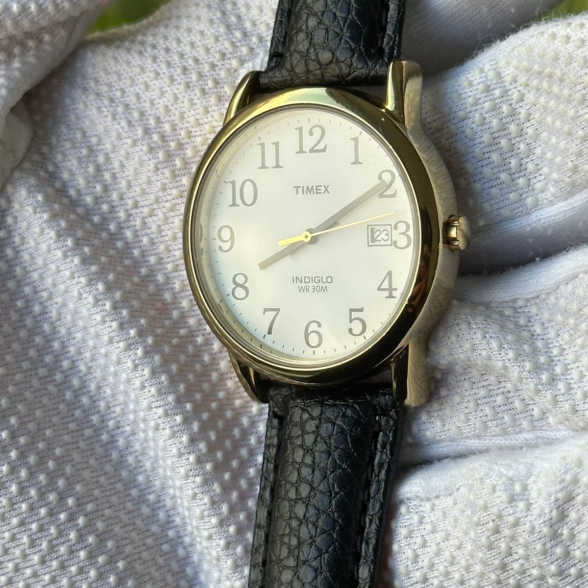 Timex Hombre Easy Reader Dorado Indiglo y Calendario Año 2007 Impecable — IMG_2940.jpeg