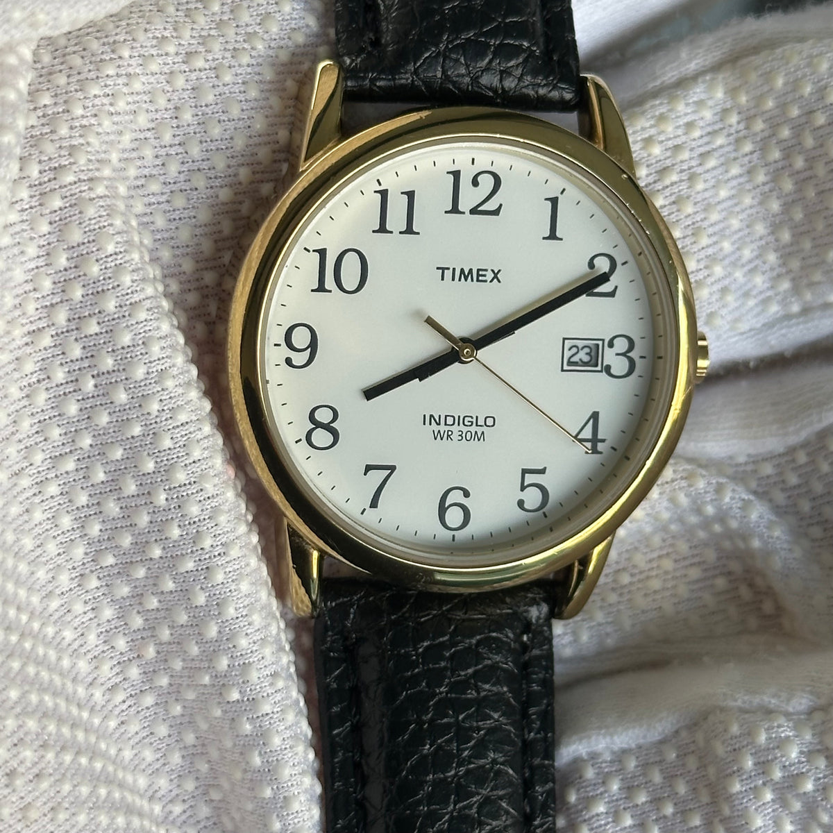 Timex Hombre Easy Reader Dorado Indiglo y Calendario Año 2007 Impecable — IMG_2941.jpeg