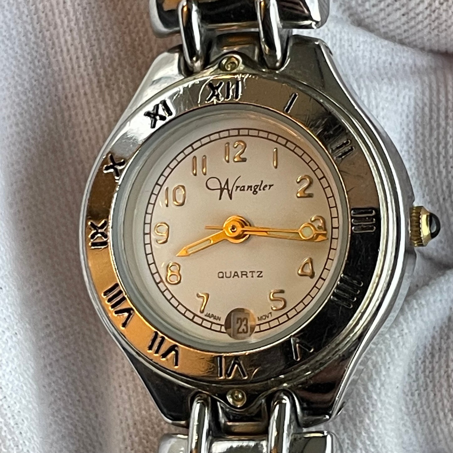 Reloj Wrangler Mujer Años 90s Bicolor Fecha A las 6