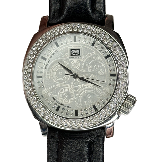 Marc Ecko 2011 Dial arquitectónico nacarado 42 mm pulsera original firmada ÚNICO