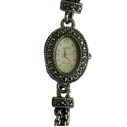 Reloj ECCLISSI Mujer Años 2000 Reloj y Pulsera de Plata Maciza Art Deco
