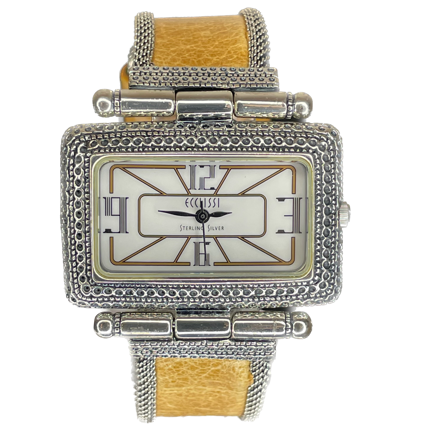 Reloj Ecclissi Plata Esterlina 925 Mujer Art Deco Rectangular Año 2001