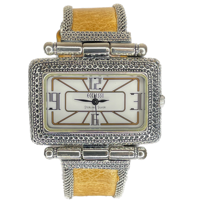 Reloj Ecclissi Plata Esterlina 925 Mujer Art Deco Rectangular Año 2001