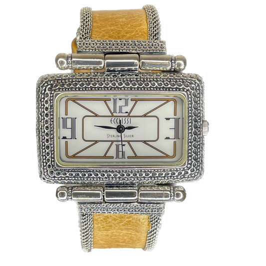 Reloj Ecclissi Plata Esterlina 925 Mujer Art Deco Rectangular Año 2001