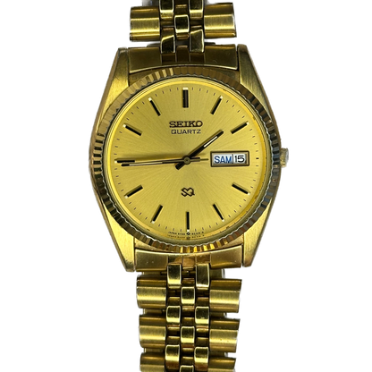 Reloj Seiko Quartz Años 90´s Hombre SQ 5Y23A  dorado calendario inglés-francés IMPECABLE
