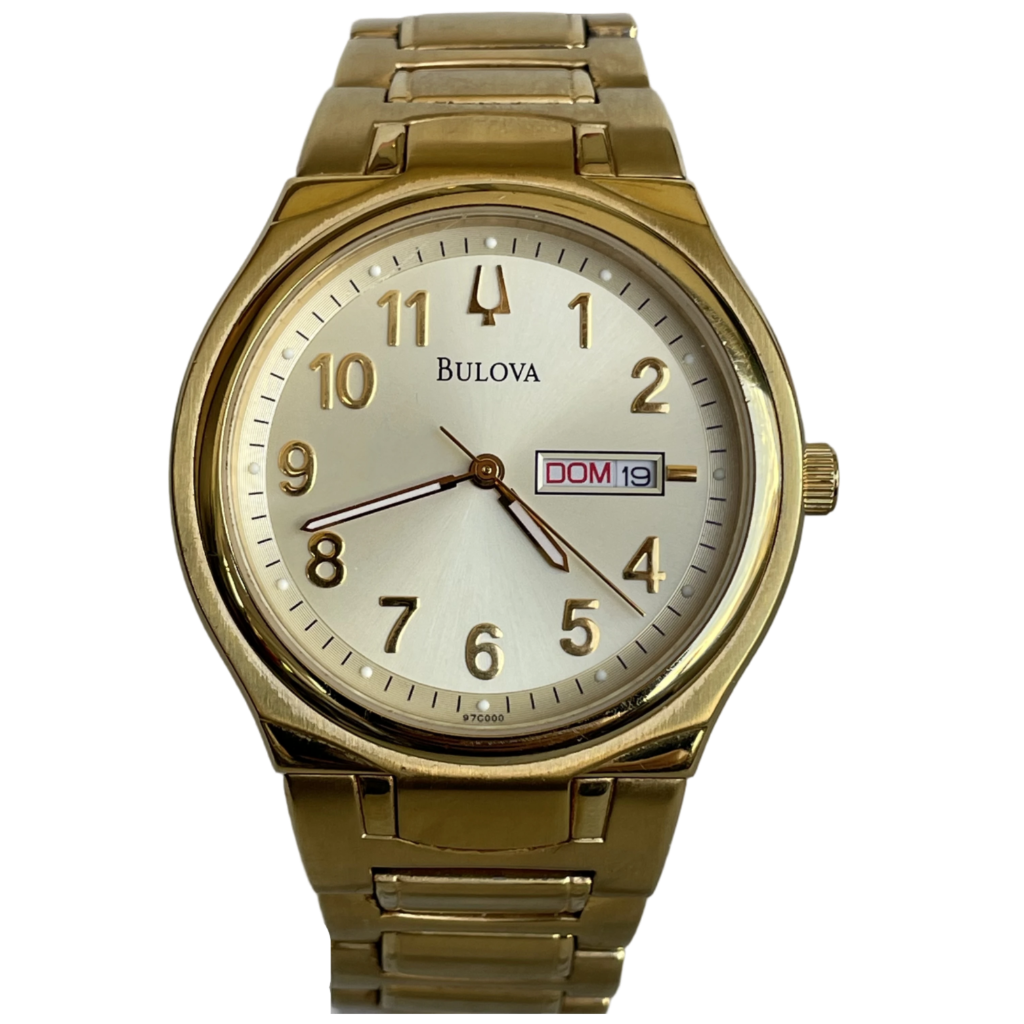 Reloj Bulova Hombre Dorado Day-Date 2008 Clásico Impecable único