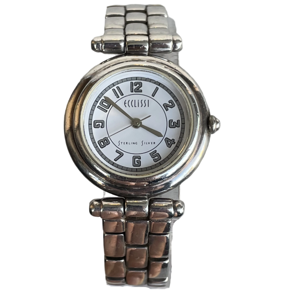Reloj Ecclissi Mujer Plata 33mm pulsera bloques de plata 2000s ÚNICO