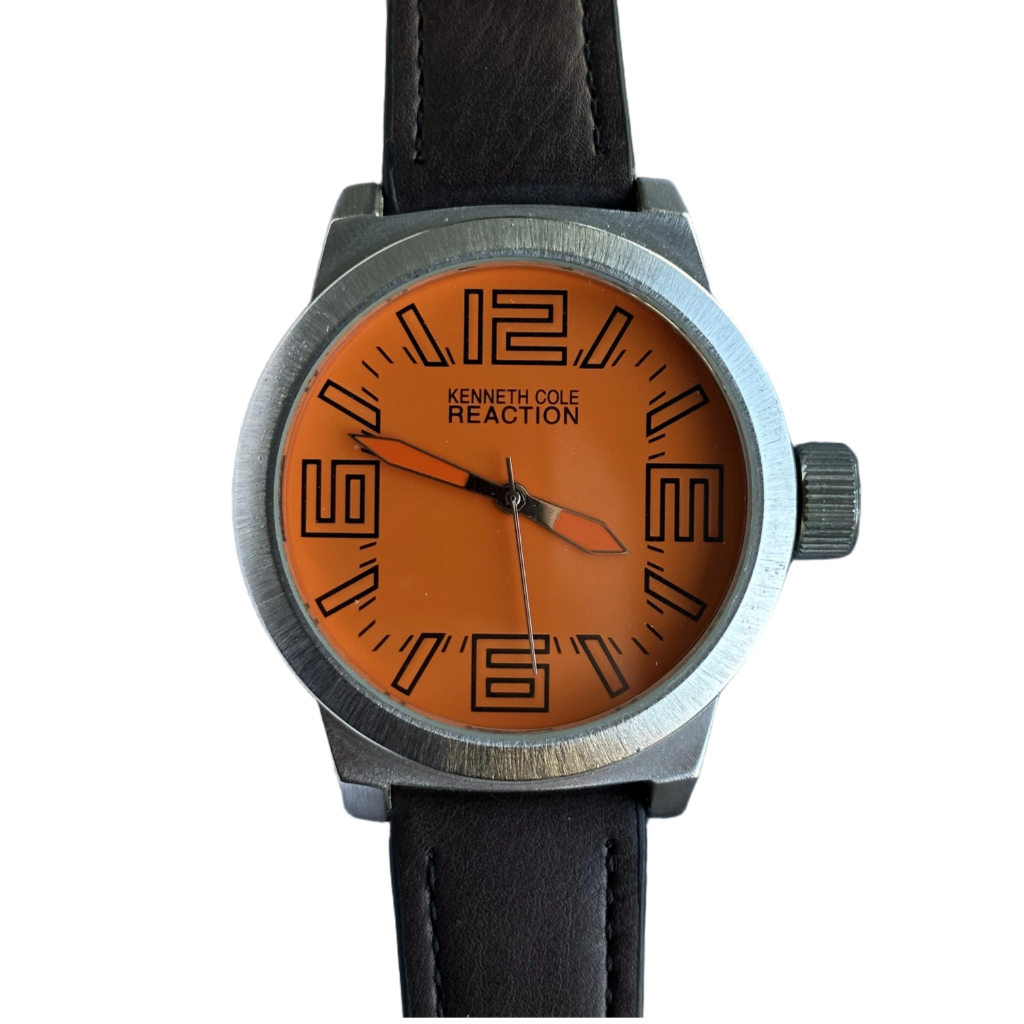 Reloj Kenneth Cole Hombre 2010s Naranja Oversize Acero RARO
