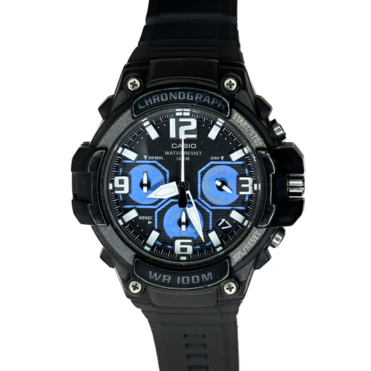 Reloj Casio MCW-100H-1A2 Cronógrafo Racing Dial Azul Año 2011