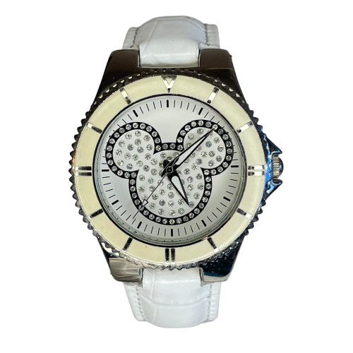 Reloj de mujer grande Disney Parks Mickey Mouse Dazzling White Año 2010 ESCASO