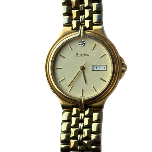 Reloj Joya Bulova Mujer Day-Date Dorado 1993 ÚNICO