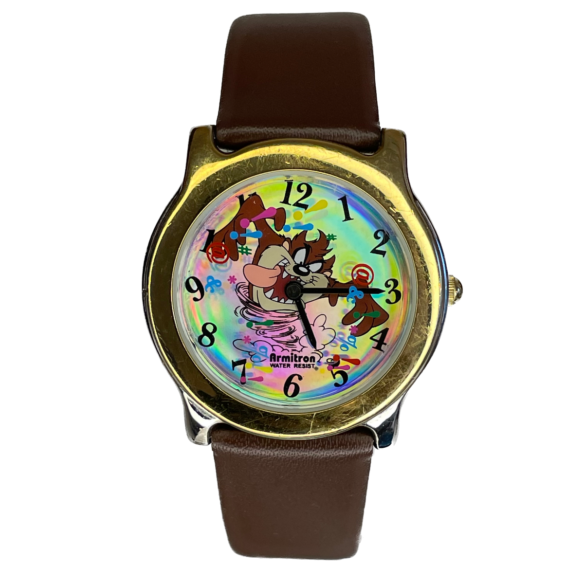 Reloj Armitron Looney Tunes Classic Collection Demonio de Tasmania Segundero de disco 1997 ÚNICO