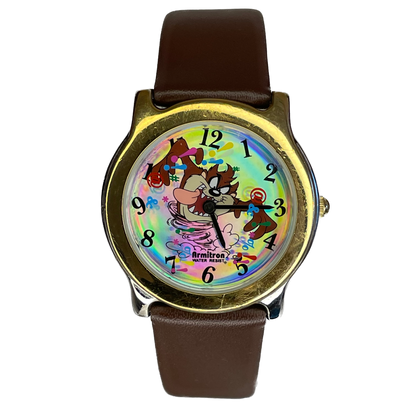 Reloj Armitron Looney Tunes Classic Collection Demonio de Tasmania Segundero de disco 1997 ÚNICO