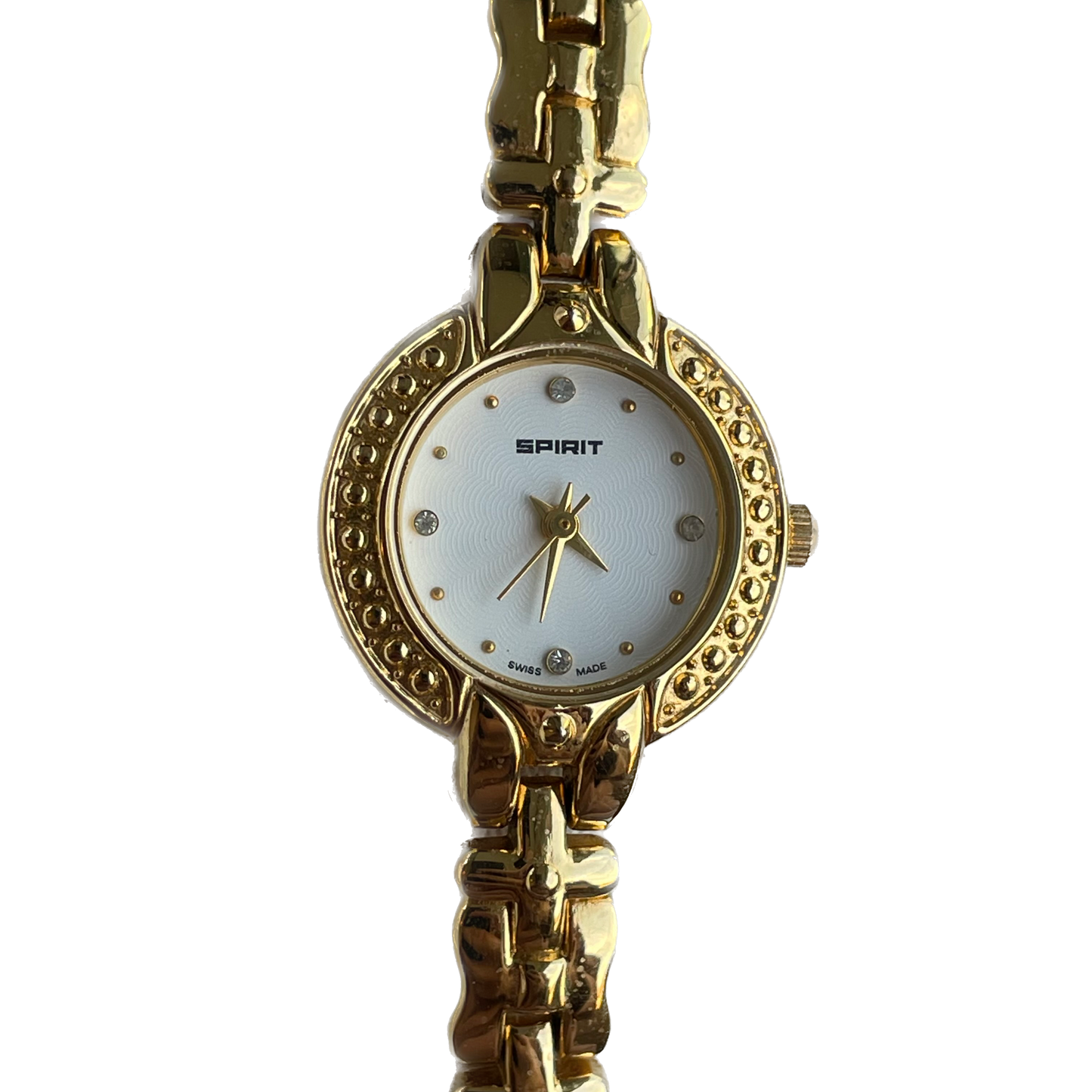 Reloj Joya Spirit Mujer Swiss Made Dorado 90´s Guilloché Radial