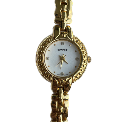 Reloj Joya Spirit Mujer Swiss Made Dorado 90´s Guilloché Radial