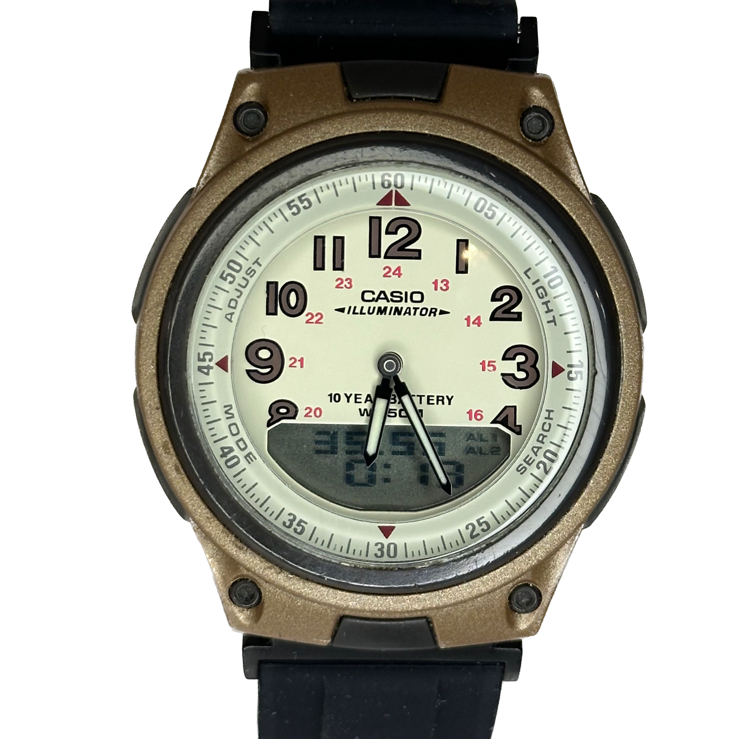 Reloj Casio AW-80 Telememo 30 World Time Año 2004 Ana-Digi 1era gen. módulo 2747