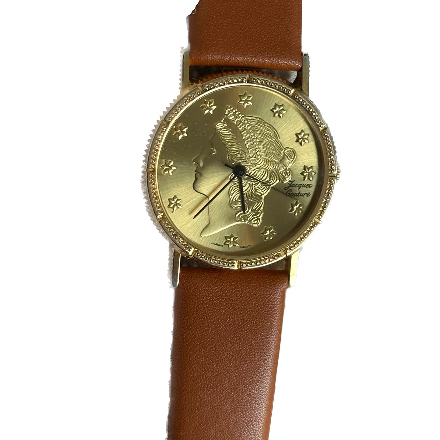 Reloj Jacques Couture Unisex Años 90s Dial Relieve Moneda 32mm