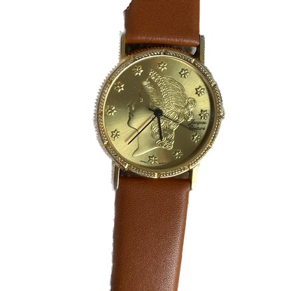 Reloj Jacques Couture Unisex Años 90s Dial Relieve Moneda 32mm
