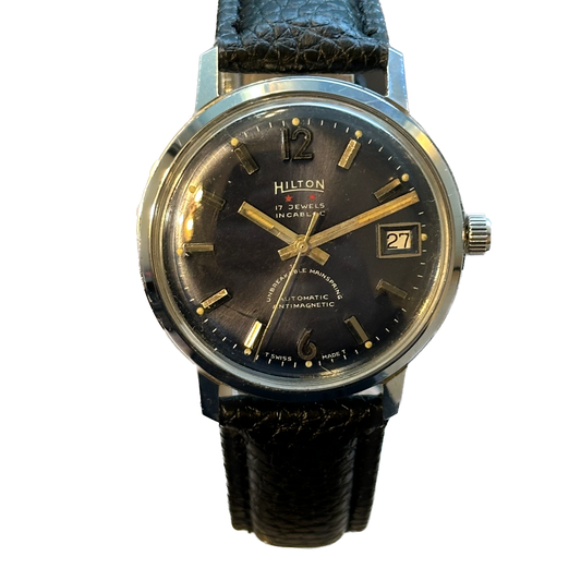 Reloj Hilton Automático Hombre 17Jewels Sunburst Azul Año 1964 INCABLOC ESCASO