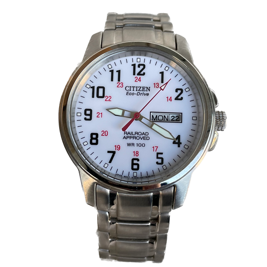 Reloj Citizen Eco-Drive Hombre 2002 Railroad Approved NOS Solar ÚNICO