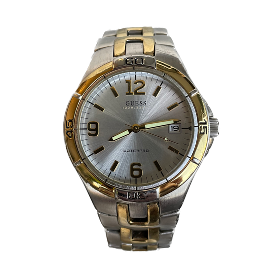 Reloj Guess Waterpro Hombre Años 2000 Bicolor 42mm Dial Sunburst