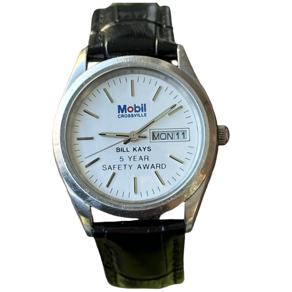 Reloj Mobil Crossville Hombre Años 80 Safety Award Personalizado RARO