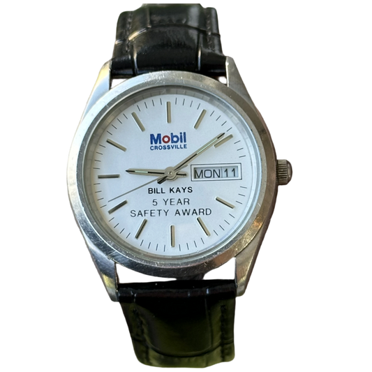 Reloj Mobil Crossville Hombre Años 80 Safety Award Personalizado RARO