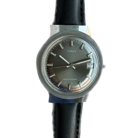 Reloj TIMEX Mecánico Hombre 1979 Dial Gris Sunburst 38mm ÚNICO