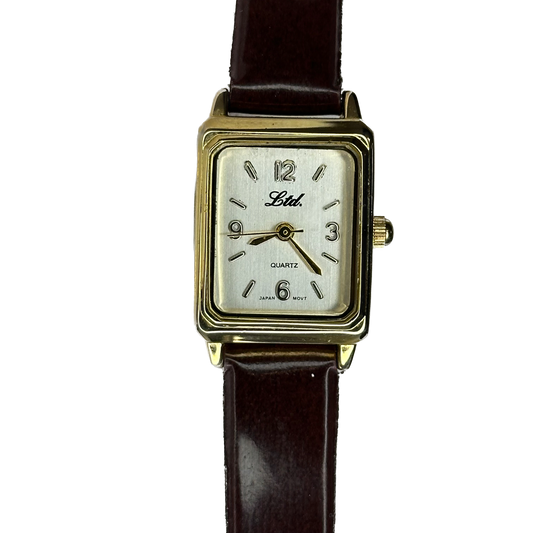 Reloj LTD Mujer Quartz Rectangular | Japón | 1990 | Pulsera original café