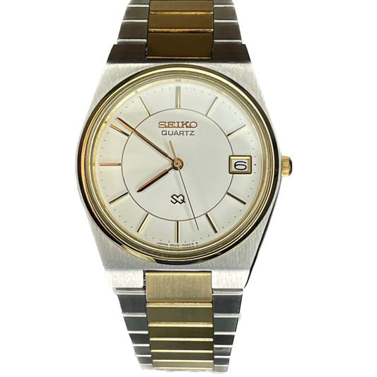 Reloj Seiko SQ Hombre Año 1981 36mm Bicolor Pulsera Original Impecable