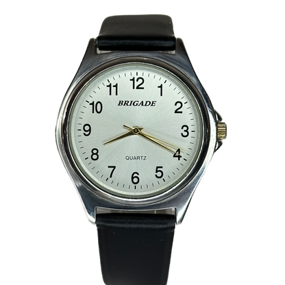 Reloj Brigade Hombre Elab. en 1999 Dial gris sunburst / Agujas doradas / Correa Nueva
