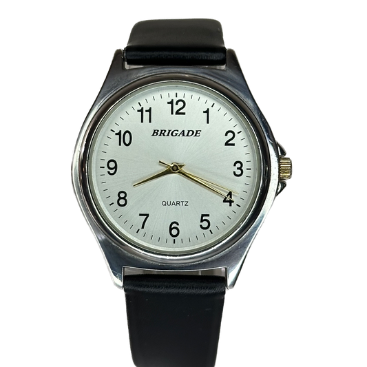 Reloj Brigade Hombre Elab. en 1999 Dial gris sunburst / Agujas doradas / Correa Nueva