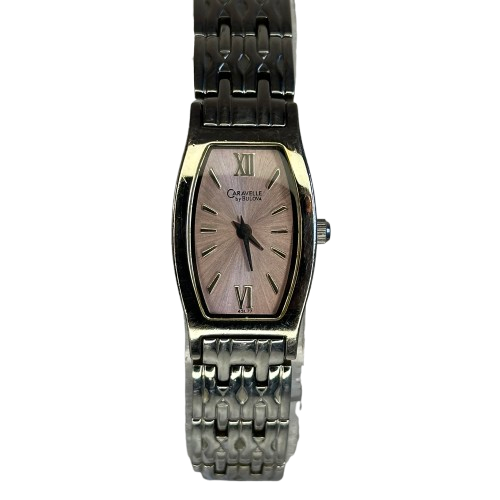 Reloj Joya Caravelle by Bulova 43L77 Año 2005 Esfera rosada Sunray y Caja Tonneau