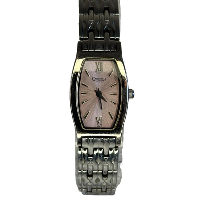 Reloj Joya Caravelle by Bulova 43L77 Año 2005 Esfera rosada Sunray y Caja Tonneau