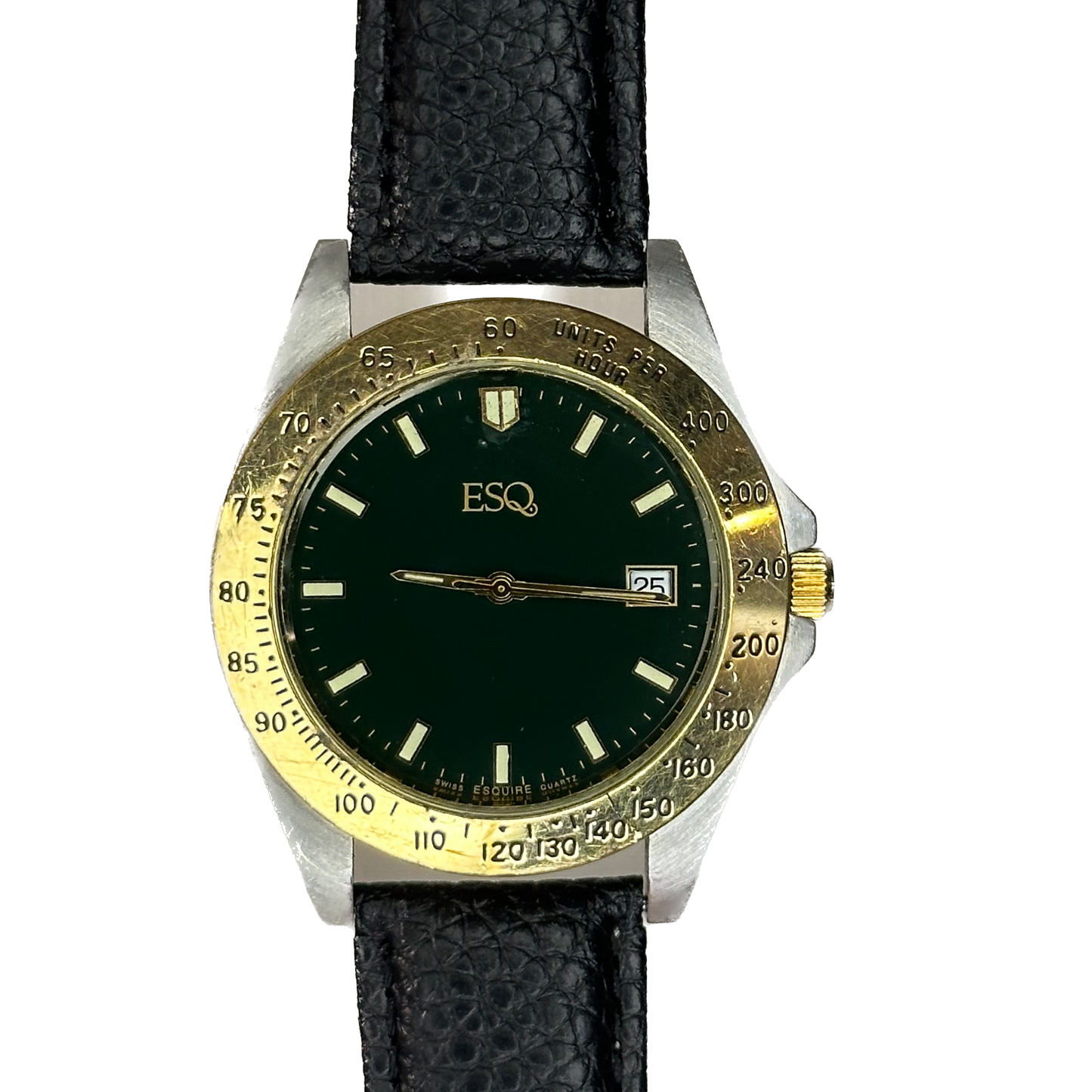 Reloj ESQ by Esquire Hombre Quartz Swiss Bicolor Verde 42 mm 1992 LEER