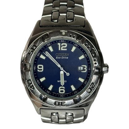 Reloj Citizen Eco-Drive Año 2003  WR200 Azul Sunburst | E110 | Acumulador Nuevo | 42 mm