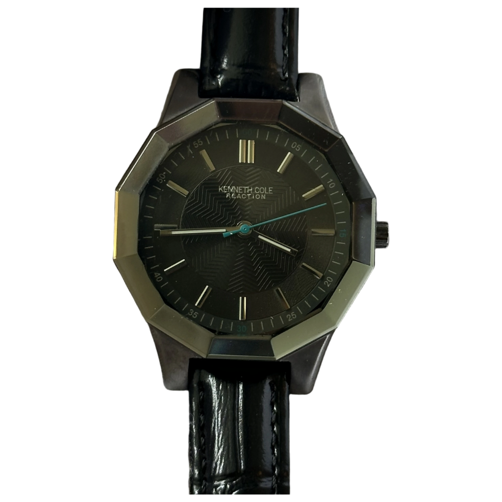 Reloj Kenneth Cole Mujer Años 2010 Octogonal Gris Oscuro