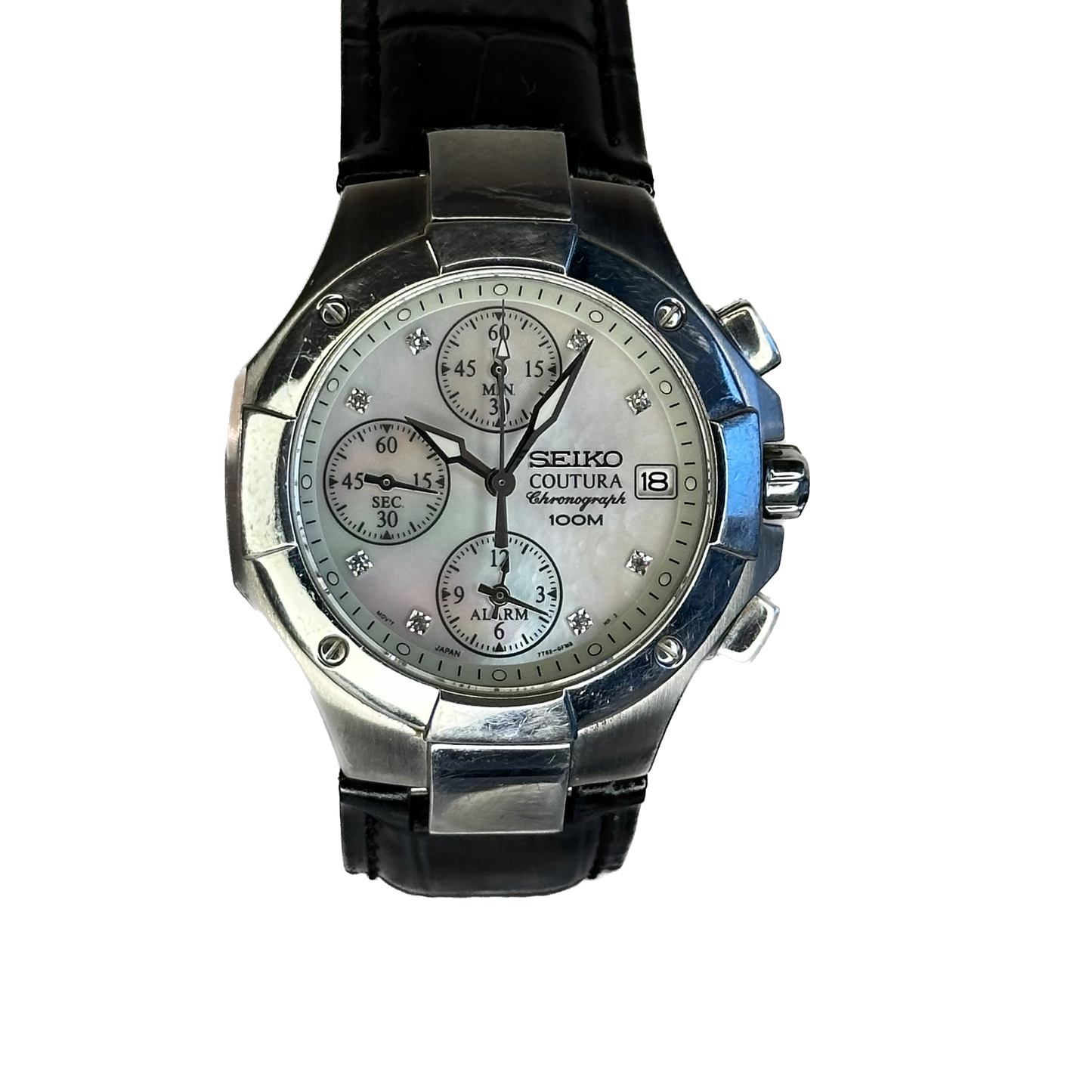 Reloj Seiko Coutura CRISTAL DE ZAFIRO MadrePerla y diamantes Noviembre de 2004 ESCASO