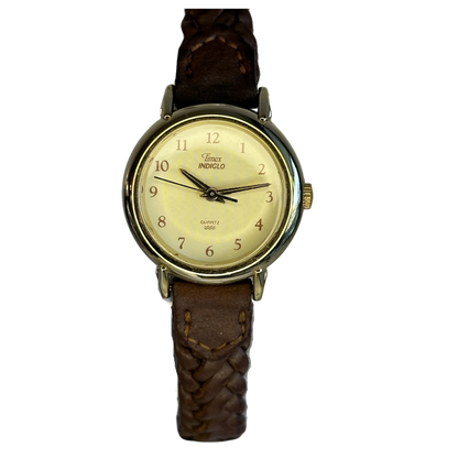 Reloj Timex Indiglo F7 1998 Mujer Pulsera trenzada original y dial texturizado