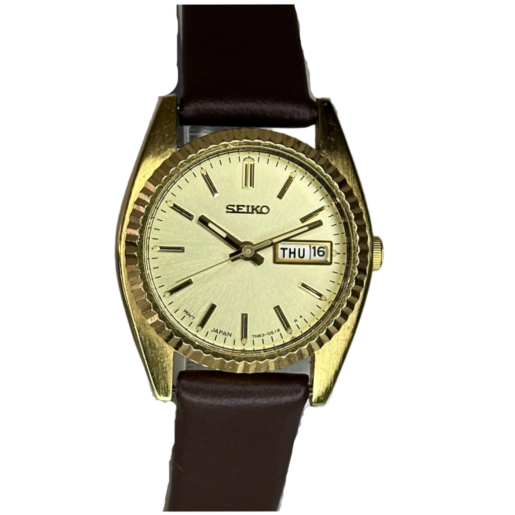 Reloj Seiko Mujer 7N83-004A Day-Date Champagne | Septiembre de 1990 | 25 mm