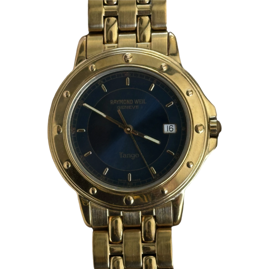 Reloj Raymond Weil Tango Hombre Suizo Vintage 90s Azul 37mm