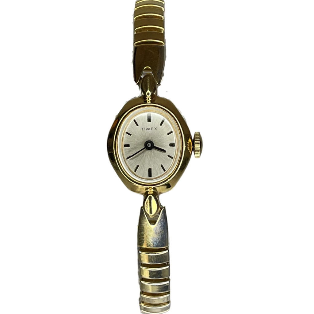 Reloj Timex Cavatina A Cuerda Oval Champagne NOS Año 1968 Mujer 19,2 mm Impecable
