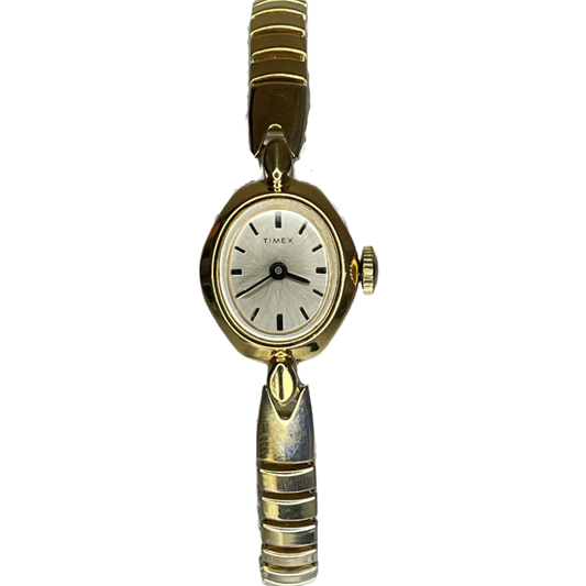 Reloj Timex Cavatina A Cuerda Oval Champagne NOS Año 1968 Mujer 19,2 mm Impecable