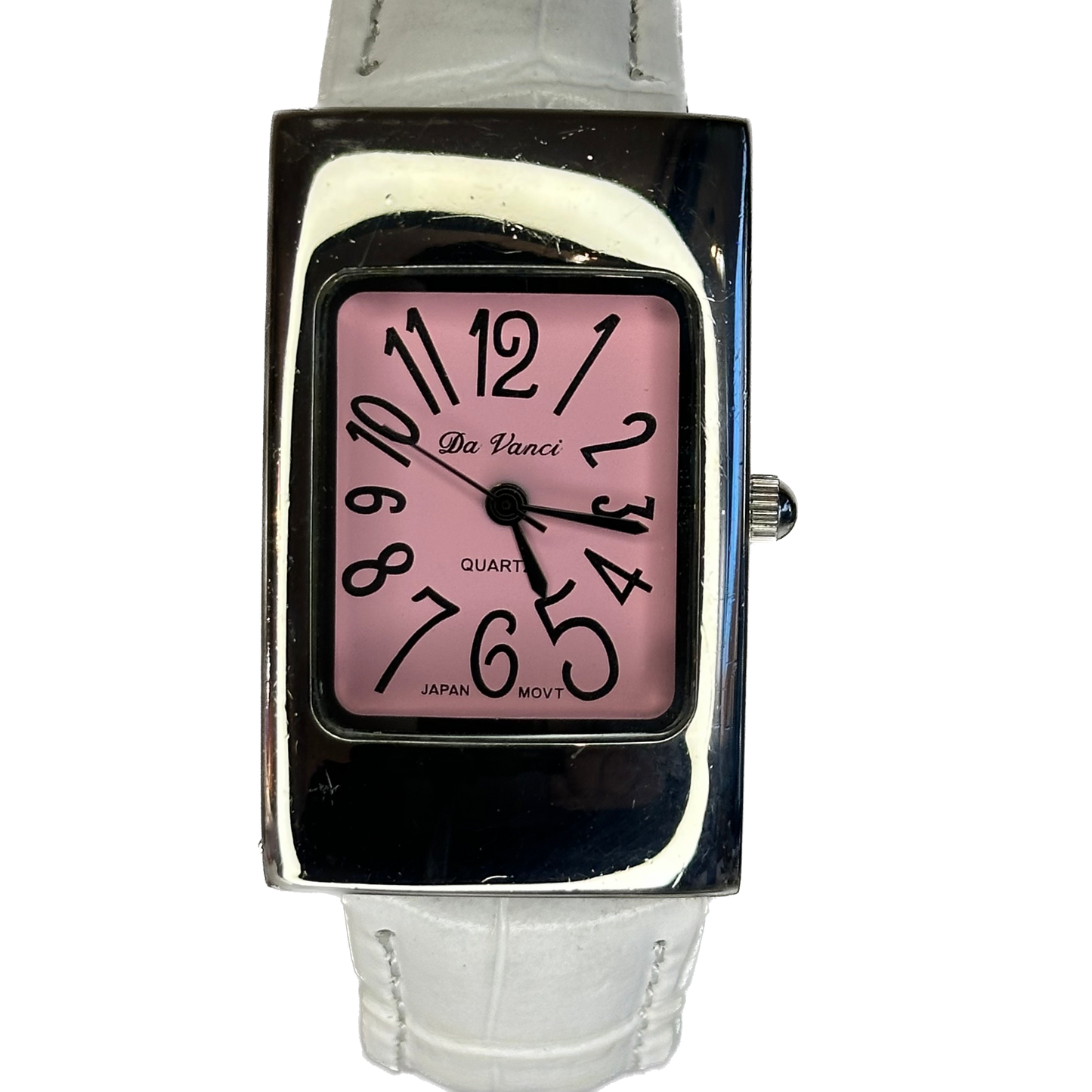 Reloj Da Vanci Japan Movt Mujer Rectangular Rosa 2005 Pulsera blanca