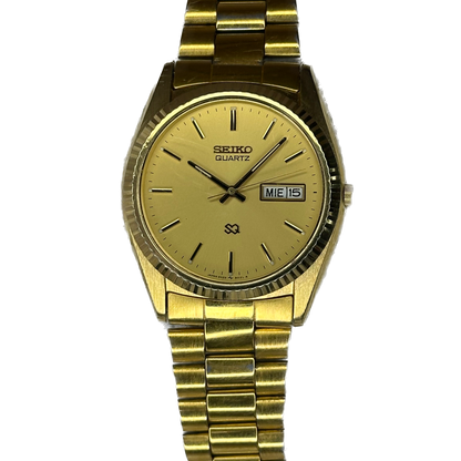 Reloj Seiko SQ Quartz Hombre 5H23-802L Gold Dial | Mayo de 1986
