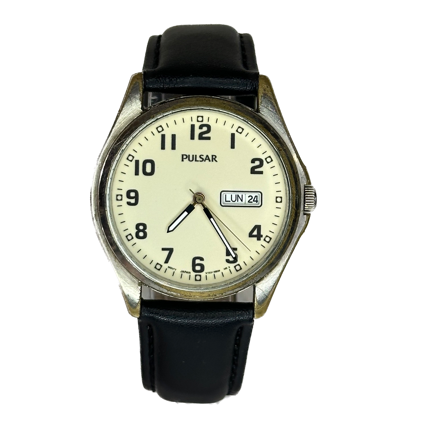 Pulsar by SEIKO V733-9A50 Hombre Full-Lume Elab en sept. 1997 Notable dial flúor